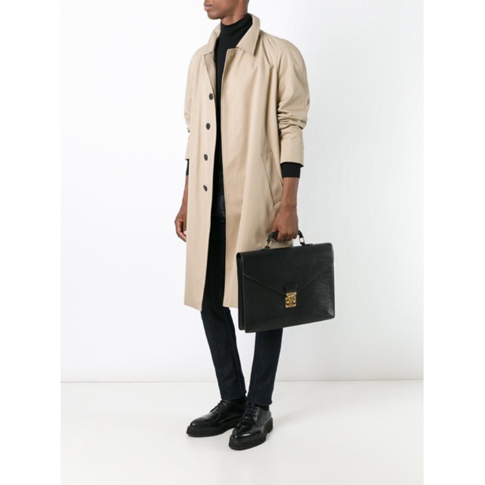 Louis Vuitton Black Leather Briefcase